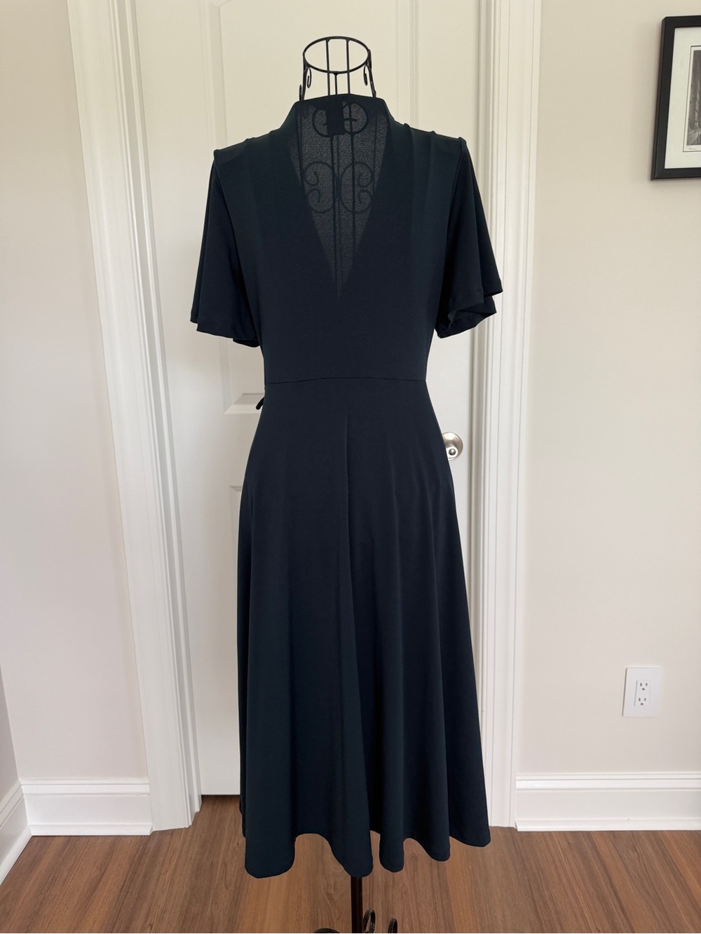 H&M Teal V-Neck Flutter Sleeve Midi Dress - Picture 4 of 5